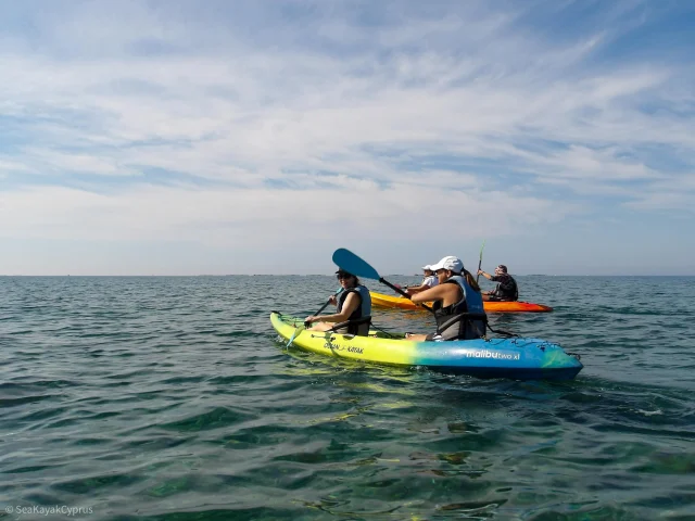 No engine, no noise, just pure Mediterranean magic 🌊 🚣‍♀️ #seakayaking #seakayakcyprus #experiencemore #limassol #islandvibes